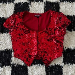 Betsey Johnson Sequin crop top